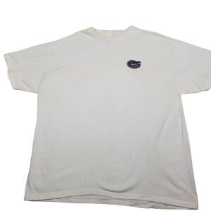 Men's Florida Gators White Short Sleeve T-Shirt Size XL Gator Front Logo